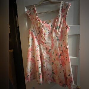 A New Day Pink and Yellow Floral Dress